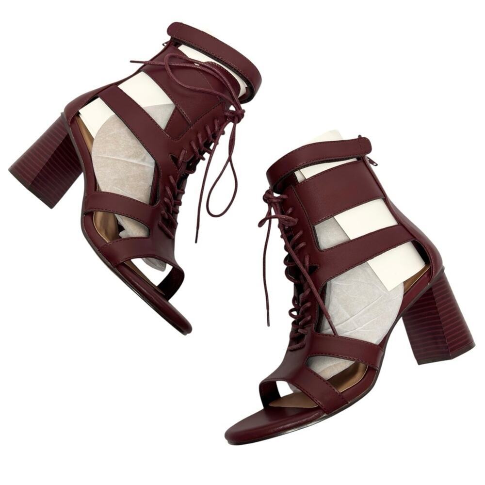 CITY CHIC ATTITUDE LACE UP BLOCK HEEL BROWN SIZE 39 BRAND NEW WITH BOX